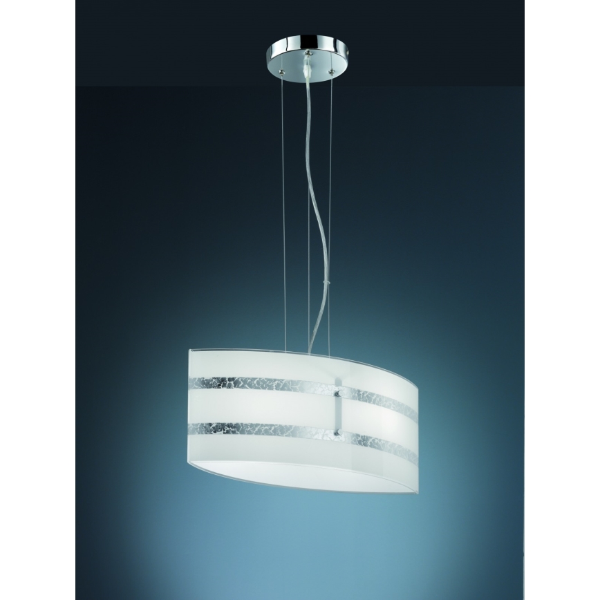 Trio - Lámpara de araña con cable NIKOSIA 2xE27/40W/230V plata