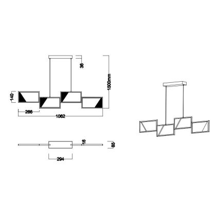 Trio - Lámpara de araña LED regulable CAFU 4xLED/7W/230V