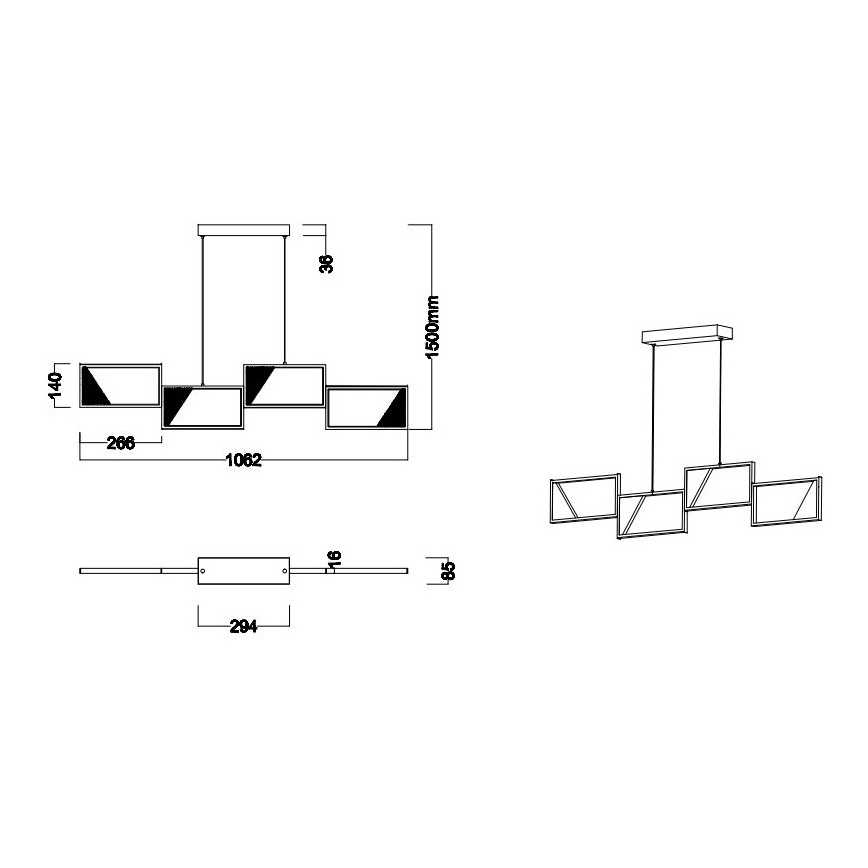 Trio - Lámpara de araña LED regulable CAFU 4xLED/7W/230V
