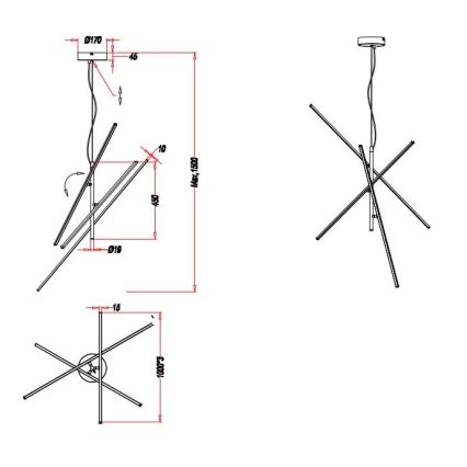 Trio - Lámpara de araña LED regulable TIRIAC 3xLED/8,5W/230V blanco