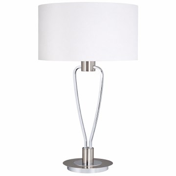 Trio - Lámpara de mesa PARIS 1xE27/60W/230V blanco/cromo brillante