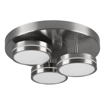 Trio - Lámpara de techo LED regulable FRANKLIN 3xLED/8,5W/230V 3000K diámetro 35 cm cromo mate