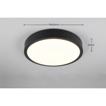 Trio - lámpara de techo LED regulable ISEO LED/24W/230V 3000K Ø 40 cm negra