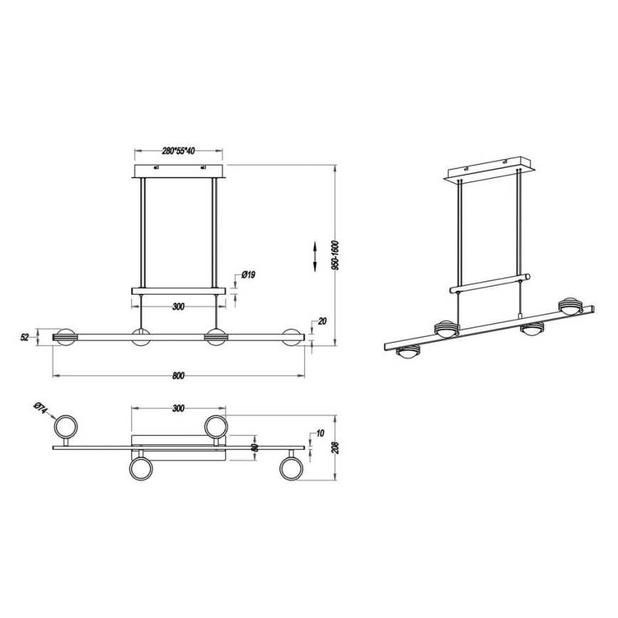 TRIO - LED Lámpara colgante LENTIL 8xLED/2,3W/230V