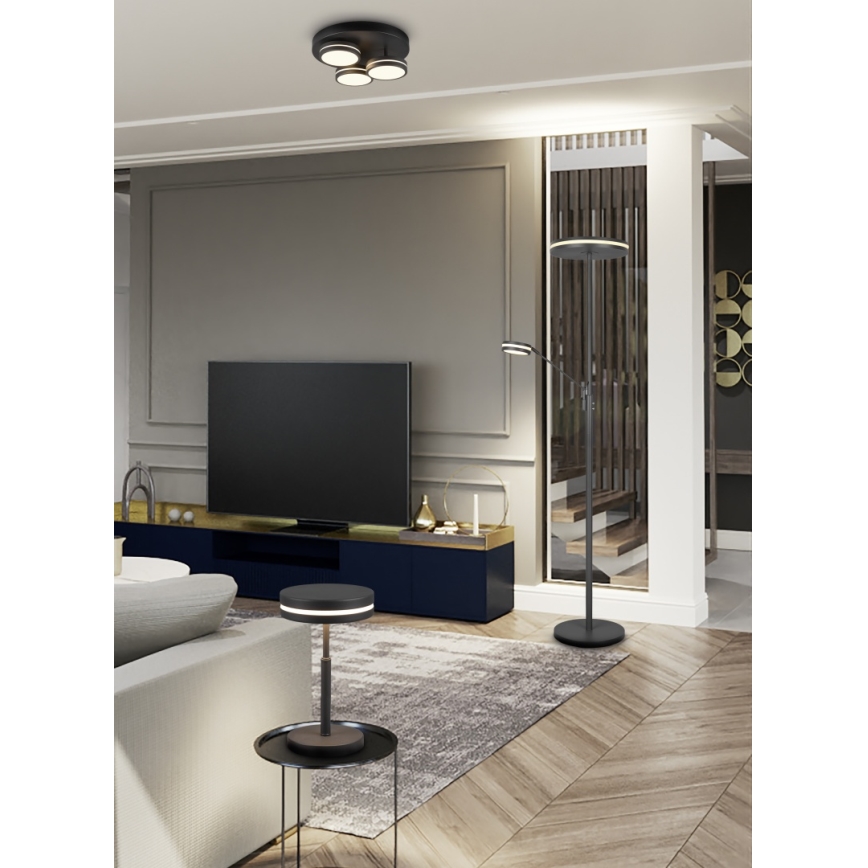 Trio - Lámpara de techo LED regulable FRANKLIN 3xLED/8,5W/230V 3000K Ø 35 cm negra