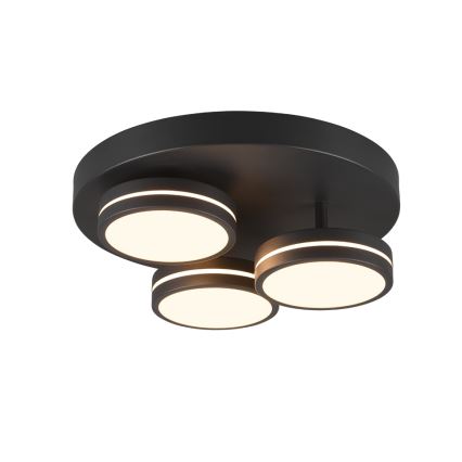 Trio - Lámpara de techo LED regulable FRANKLIN 3xLED/8,5W/230V 3000K Ø 35 cm negra
