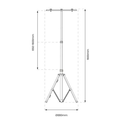 Tripod para LED floodlights 1,6m