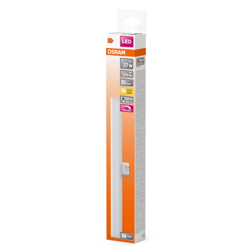 Tubo fluorescente LED regulable S14d/3W/230V 2700K 30 cm CRI 90 - Osram