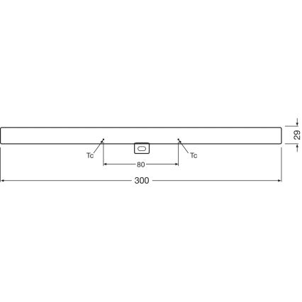 Tubo fluorescente LED regulable S14d/3W/230V 2700K 30 cm CRI 90 - Osram
