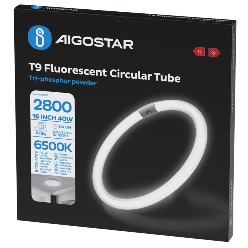 Tubo fluorescente T9 G24q-1/40W/230V 6500K - Aigostar