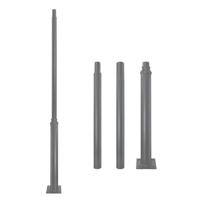 Tubo metálico para poste de iluminación exterior BASE 3 m gris