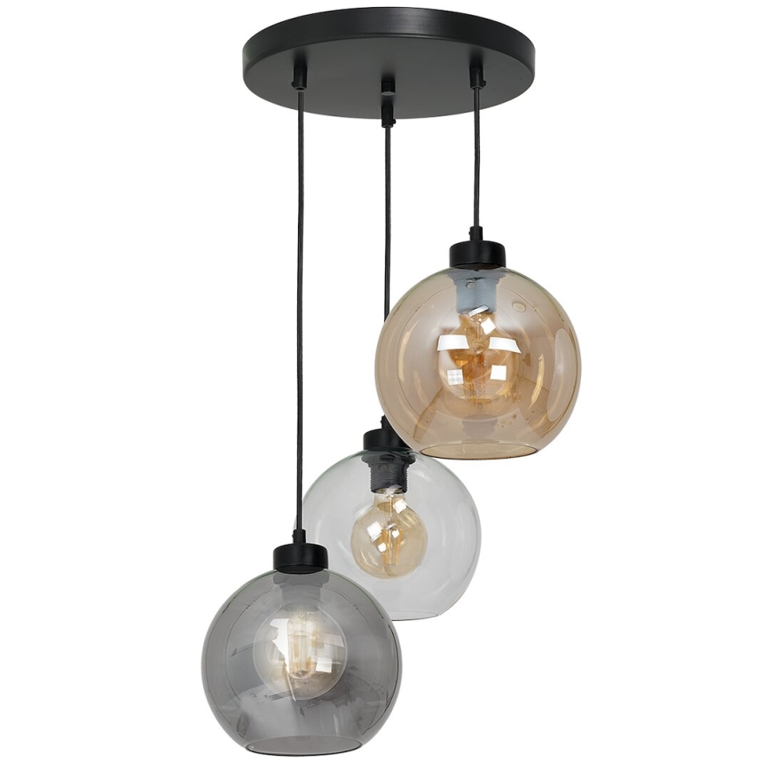 Tulipa de vidrio de repuesto universal SOFIA E27, diámetro 20 cm, beige ahumado