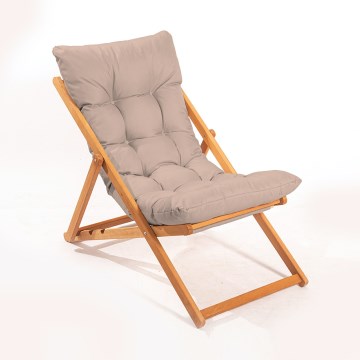 Tumbona de jardín beige/haya