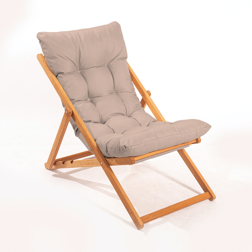 Tumbona de jardín beige/haya