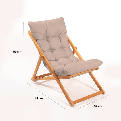 Tumbona de jardín beige/haya