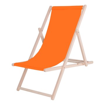 Tumbona de jardín naranja/haya