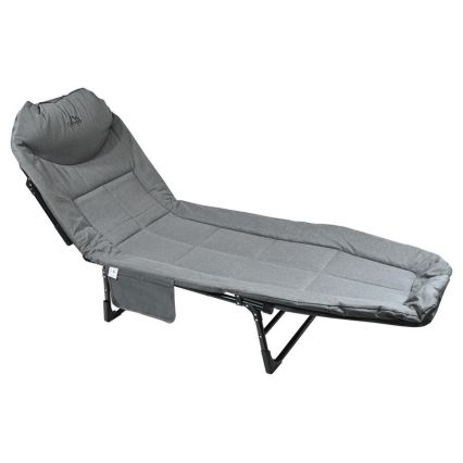 Tumbona plegable y ajustable para camping, gris