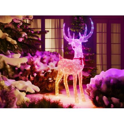 Twinkly - Reno navideño de exterior LED RGBW regulable REINGEERS 250 LED IP44 Wi-Fi