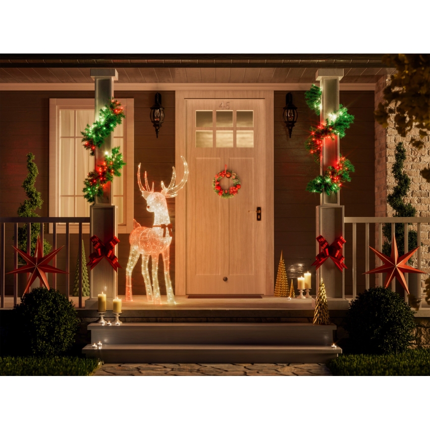 Twinkly - Reno navideño de exterior LED RGBW regulable REINGEERS 250 LED IP44 Wi-Fi
