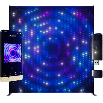 Twinkly - Cortina navideña exterior LED RGBW regulable LIGHTWALL 1120xLED 2,6x2,7 m IP44 Wi-Fi + Music Dongle
