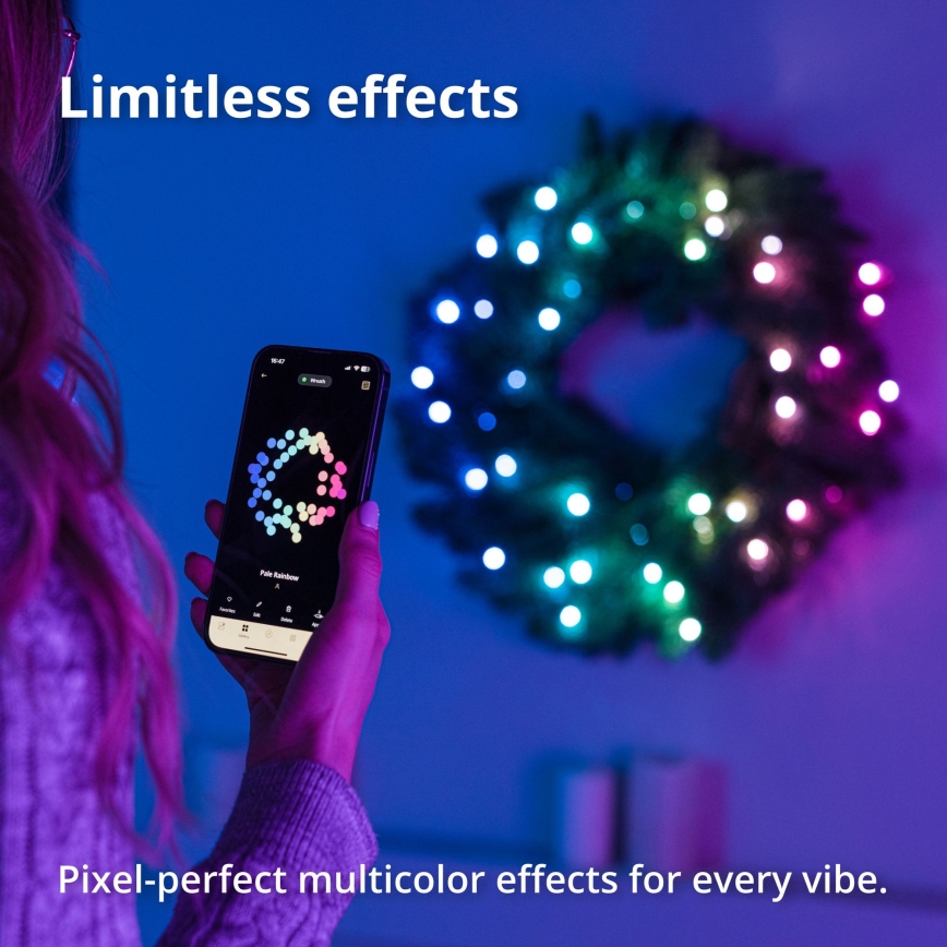Twinkly - Corona de Navidad LED RGB regulable 50xLED d. 60 cm Wi-Fi