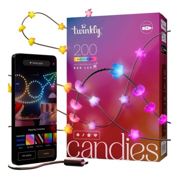 Twinkly - Guirnalda de luces LED RGB regulable CANDIES, 200 LEDs, 14 m, USB, Wi-Fi