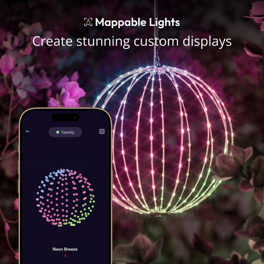 Twinkly - Decoración exterior LED regulable RGBW SPHERE 210 LEDs IP44 Wi‑Fi
