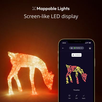 Twinkly TW3RD140SPP-TEU - Reno LED RGBW regulable para exteriores 160xLED IP44 Wi-Fi