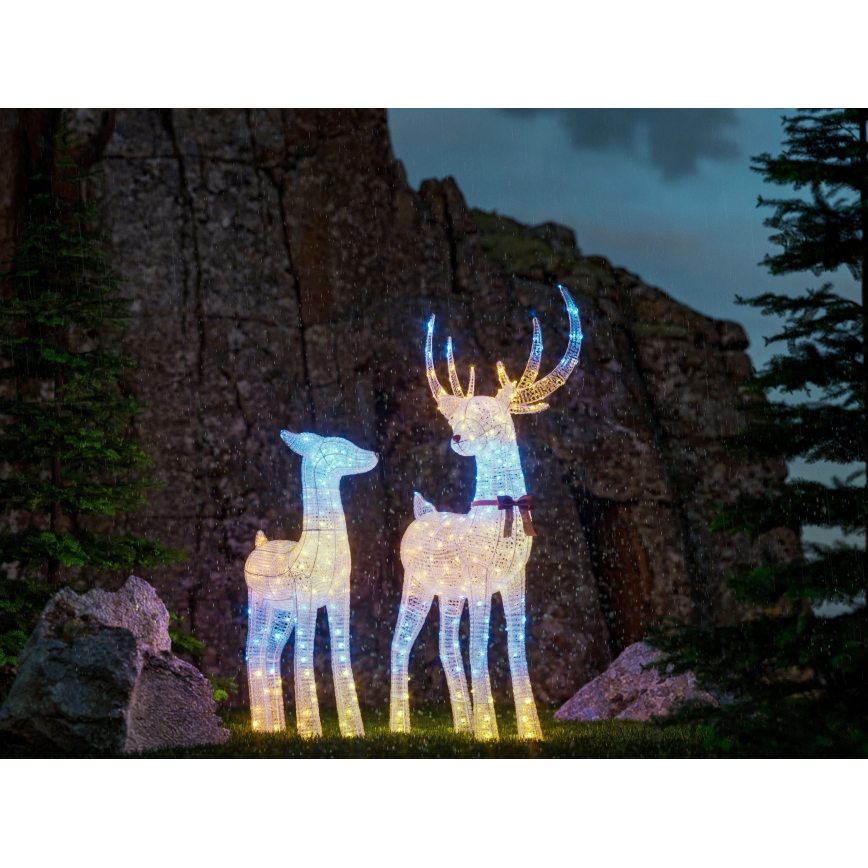Twinkly - Reno navideño exterior LED RGBW regulable REINGEERS 200 LEDs IP44 Wi-Fi