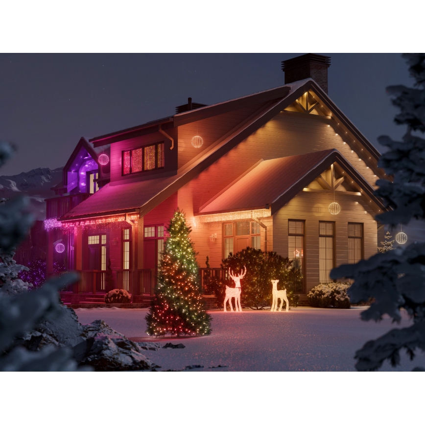Twinkly - Reno navideño exterior LED RGBW regulable REINGEERS 200 LEDs IP44 Wi-Fi