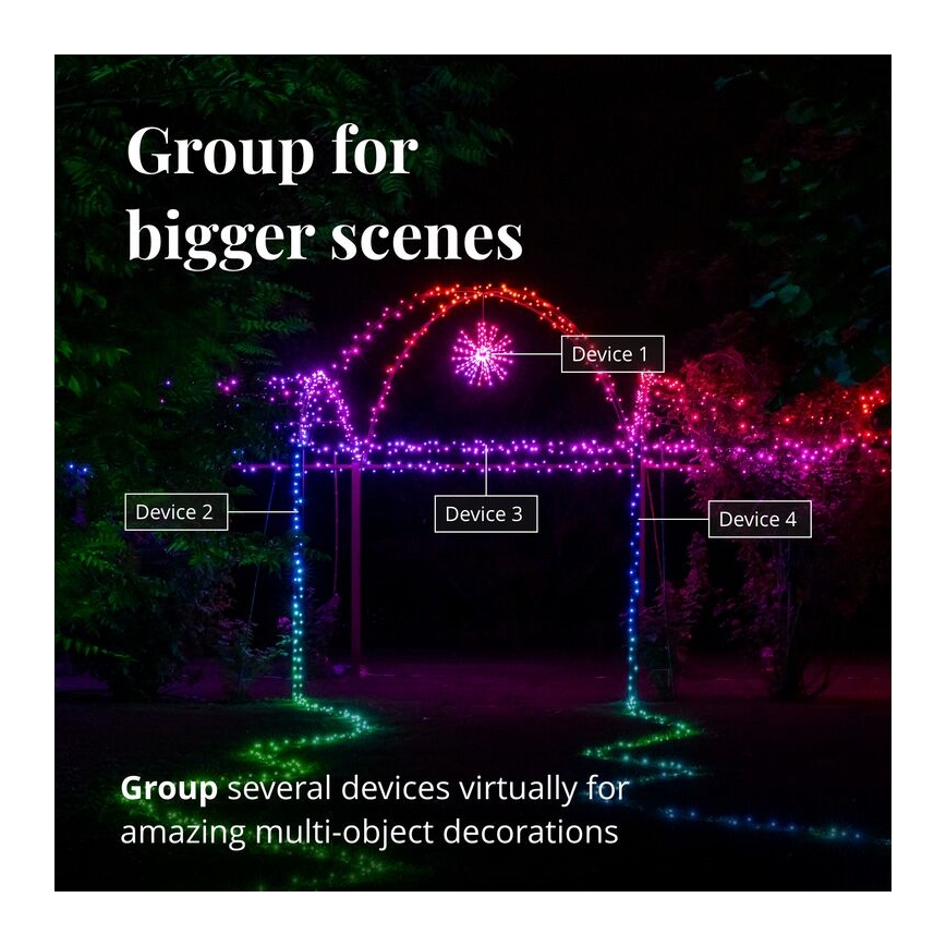 Twinkly - LED RGB Regulable exterior poinsettia SPRITZER 200xLED IP44 Wi-Fi