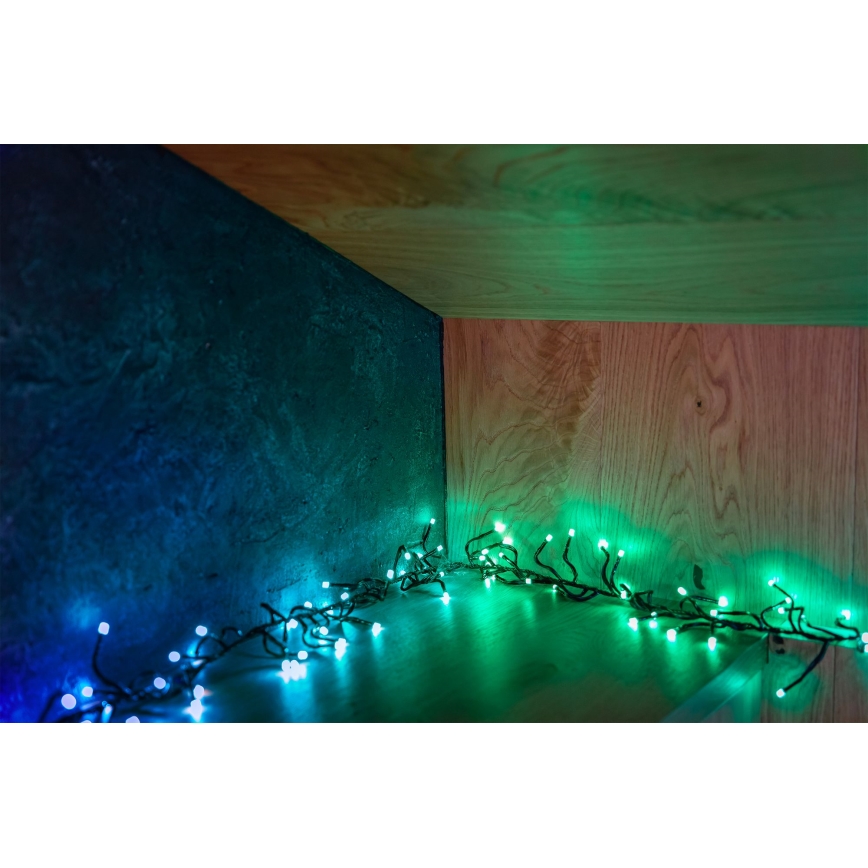 Twinkly - LED RGBW Cadena de Navidad para exteriores regulable CLUSTER 400xLED 9,5m IP44 Wi-Fi