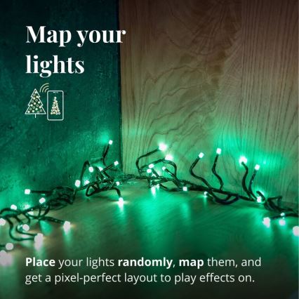 Twinkly - LED RGBW Cadena de Navidad para exteriores regulable CLUSTER 400xLED 9,5m IP44 Wi-Fi