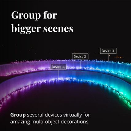 Twinkly - LED RGBW Cadena de Navidad para exteriores regulable CLUSTER 400xLED 9,5m IP44 Wi-Fi