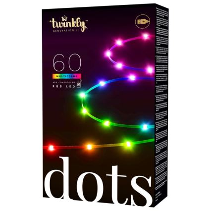 Twinkly - LED RGB Tira regulable DOTS 60xLED 3 m Wi-Fi USB