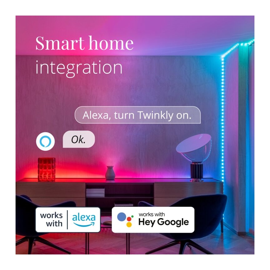 Twinkly - Tira LED RGB regulable para exteriores DOTS 200xLED 10 m IP44 Wi-Fi