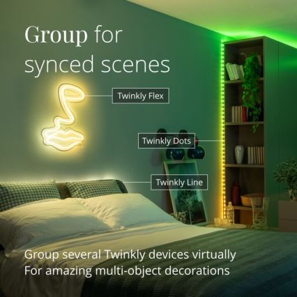 Twinkly - Tira LED RGB regulable para exteriores DOTS 200xLED 10 m IP44 Wi-Fi