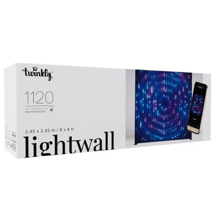 Twinkly - Cortina navideña exterior LED RGBW regulable LIGHTWALL 1120xLED 2,6x2,7 m IP44 Wi-Fi + Music Dongle