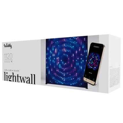 Twinkly - Cortina navideña exterior LED RGBW regulable LIGHTWALL 1120xLED 2,6x2,7 m IP44 Wi-Fi + Music Dongle