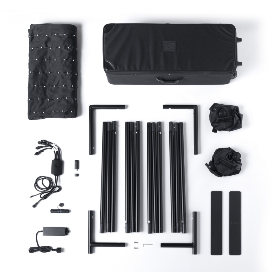 Twinkly - LIGHTWALL: pared luminosa de exterior LED RGBW regulable con función musical, 1120 LEDs, 2,6x2,7 m, IP44, Wi-Fi + dongle musical