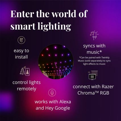 Twinkly - LED RGB Regulable exterior cadena decorativa FESTOON 20xLED 14m IP44 Wi-Fi