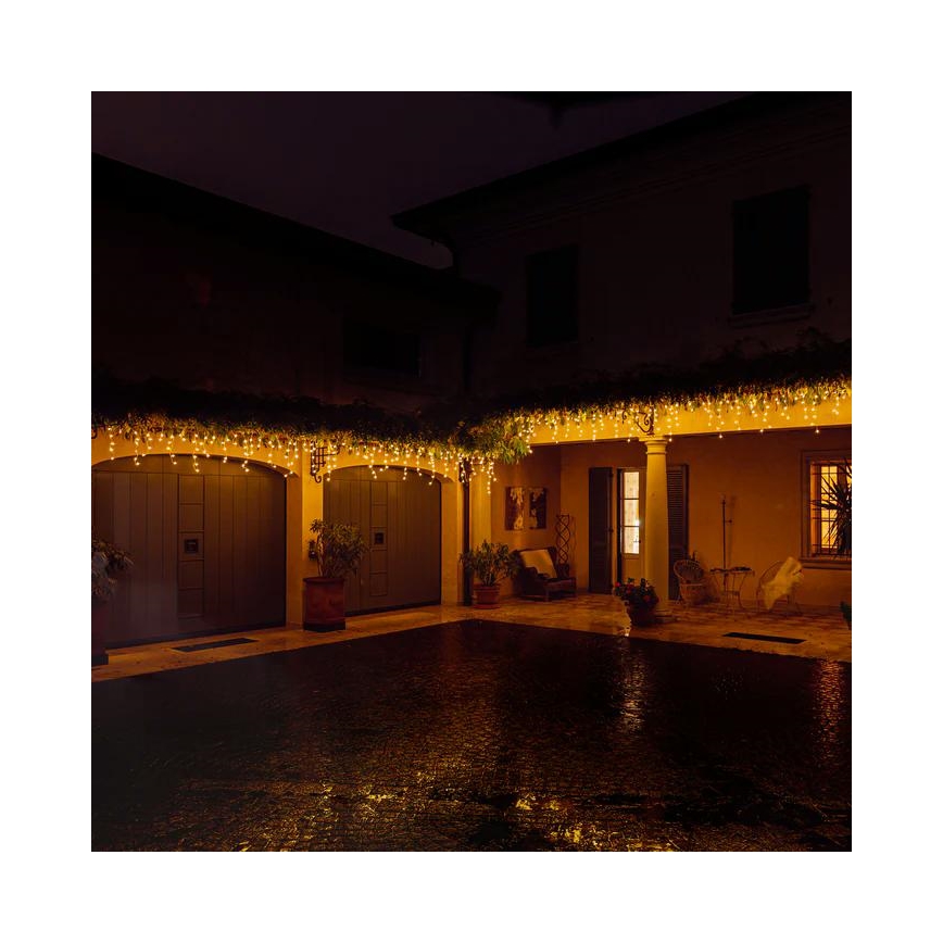 Twinkly - LED Regulable exterior Cortina de Navidad ICICLE 190xLED 11,5m IP44 Wi-Fi