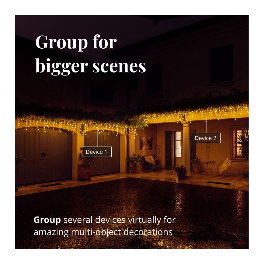 Twinkly - LED Regulable exterior Cortina de Navidad ICICLE 190xLED 11,5m IP44 Wi-Fi