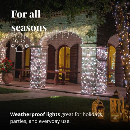Twinkly - LED Regulable exterior Cortina de Navidad ICICLE 190xLED 11,5m IP44 Wi-Fi