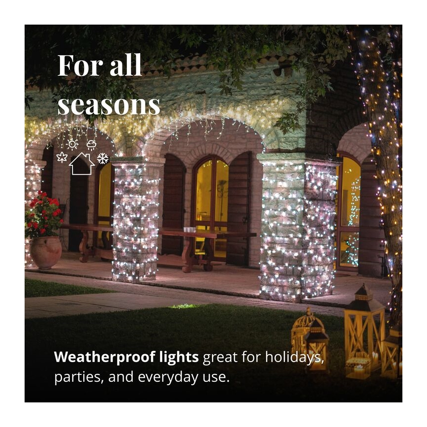 Twinkly - LED Regulable exterior Cortina de Navidad ICICLE 190xLED 11,5m IP44 Wi-Fi