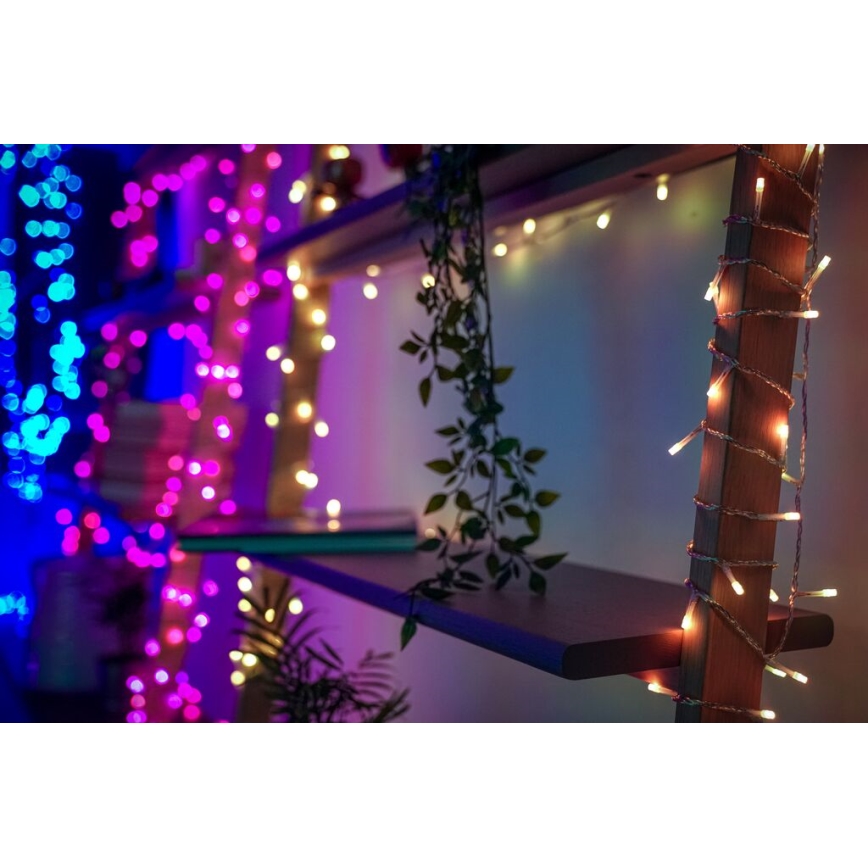 Twinkly - LED RGB Regulable exterior Cortina de Navidad ICICLE 190xLED 11,5m IP44 Wi-Fi