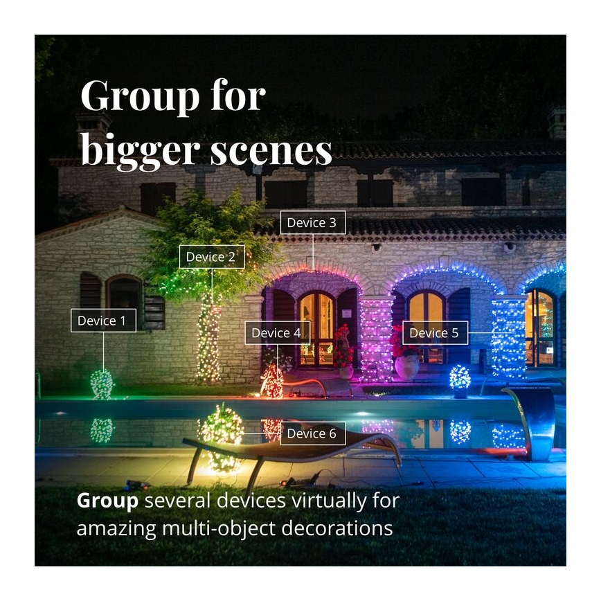 Twinkly - LED RGB Regulable exterior Cortina de Navidad ICICLE 190xLED 11,5m IP44 Wi-Fi