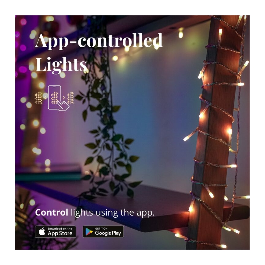 Twinkly - LED RGB Regulable exterior Cortina de Navidad ICICLE 190xLED 11,5m IP44 Wi-Fi