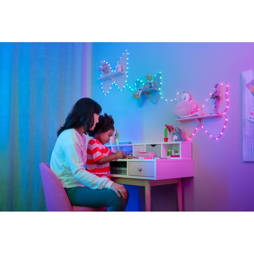 Twinkly - Guirnalda LED RGB regulable CANDIES 100 LED 8 m USB Wi‑Fi