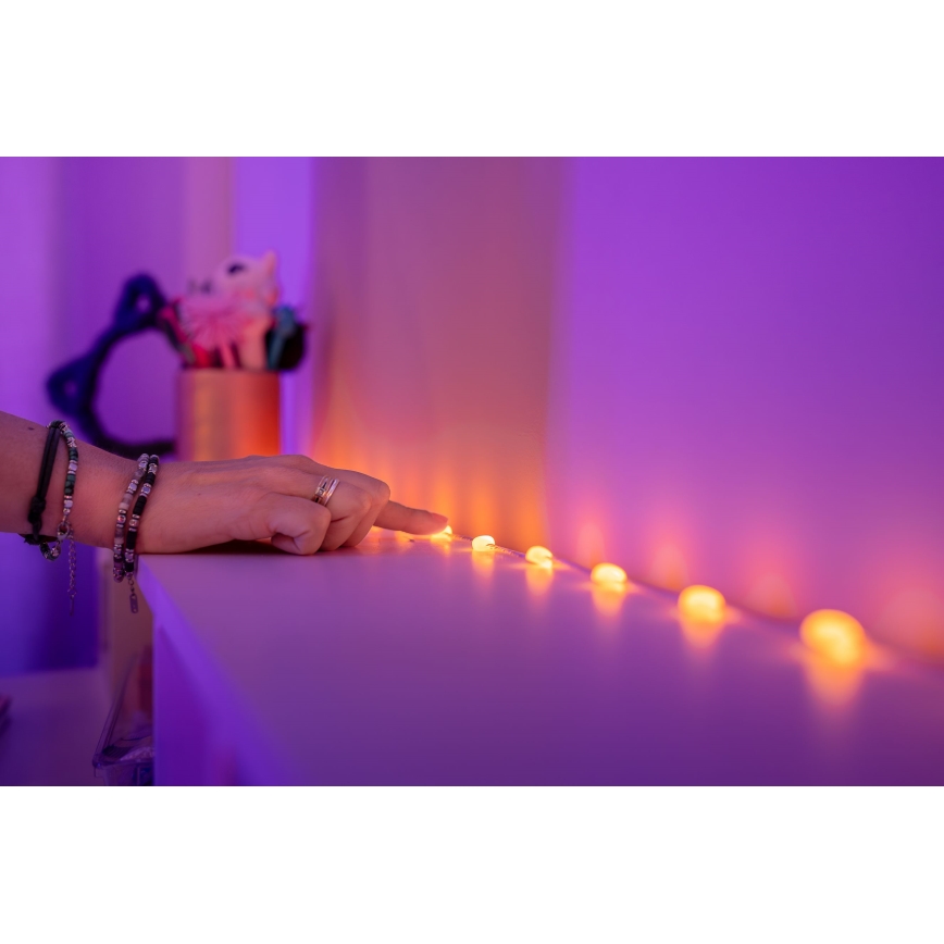 Twinkly - Guirnalda LED RGB regulable CANDIES 100 LED 8 m USB Wi‑Fi